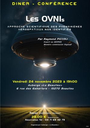 Affiche conference ovnis le beaulieu 24 novembre 2023